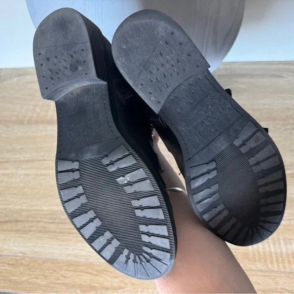 Studded Black Ankle Boots Utility Combat Boots Coachella Festival Shoes Sz 8 - Picture 7 of 8